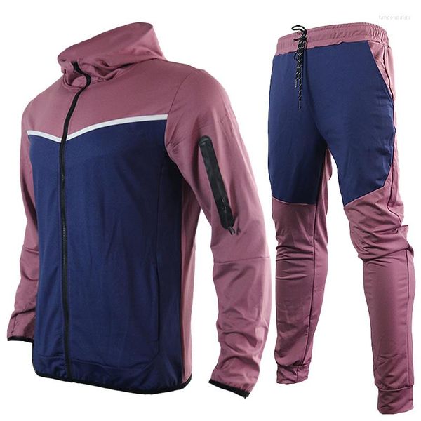 Testes masculinos de trajes europeus e americanos -Borda Sportswear Sports Sports Casual Set Men's Cheio of Fashion Spring Autumn