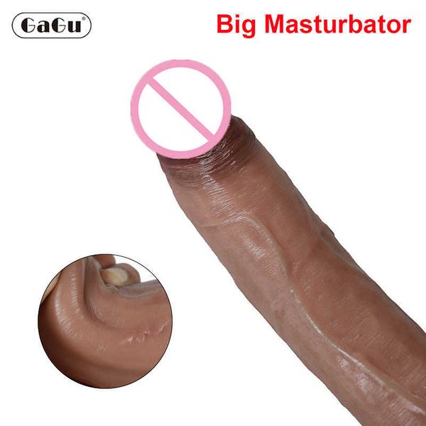 Beauty Items 8,26 Zoll XXL realistischer Dildo mit leistungsstarkem Saugnapf, Penis, sexy Spielzeug, flexibler G-Punkt, weicher, gebogener Schaft und Ball