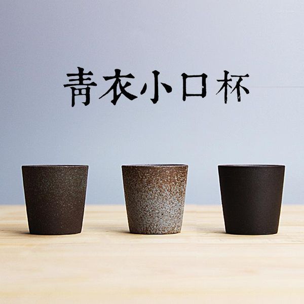 Xícaras pires retro cerâmica grossa copa direta estilo japonês estilo de chá cerâmica Conjunto de chá Mestre Pu'er