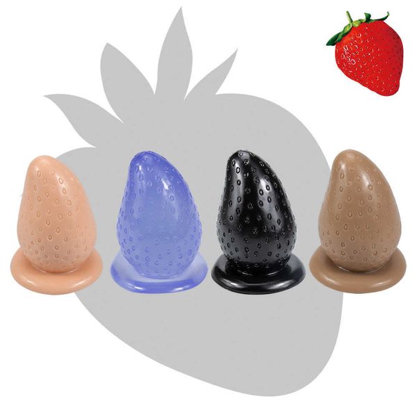 Artículos de belleza ROUGH BEAST Big Anal Plug con ventosa Strawberry Butt sexy Toys para hombre y mujer Large SM Adult Product Masturbation