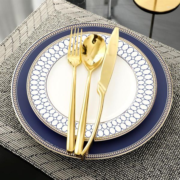 Placas 2pcs Conjunto 8 10 polegadas Fine China Dinnerwarware Dinnerain Dinner Plunos de cerâmica para servir conjuntos de carregadores