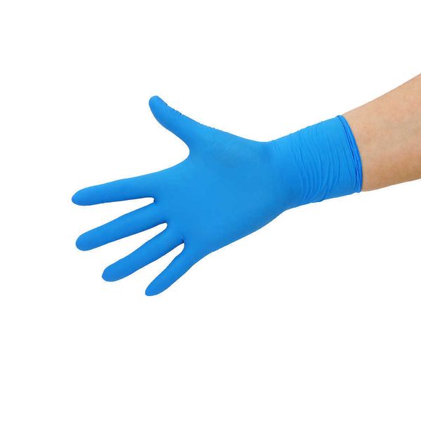 24 Pices En çok satan klor yıkama eldivenleri parlak mavi nitril kişisel koruyucu