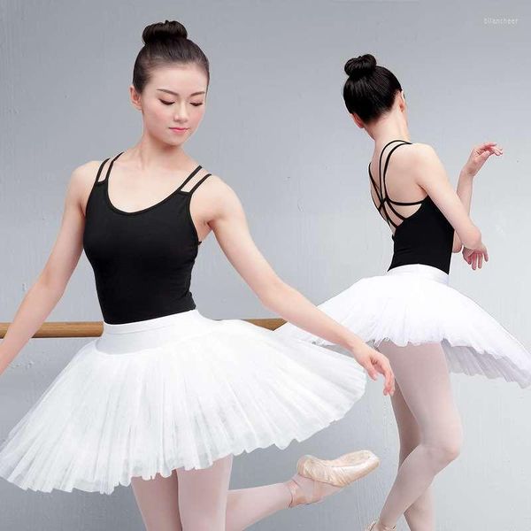 Stage Wear Tutu da piatto professionale Costume da ballo di balletto bianco nero per gonna per adulti da donna con 2 colori