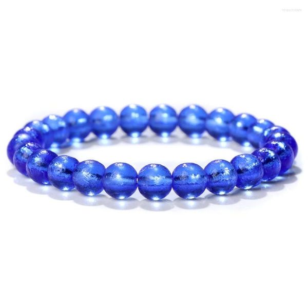 Strang 8mm Perlen Lucite Kristall Armband Transparent Blau Rot Grün Meerjungfrau Glas Armbänder Für Frauen Männer Meditation Mode Schmuck