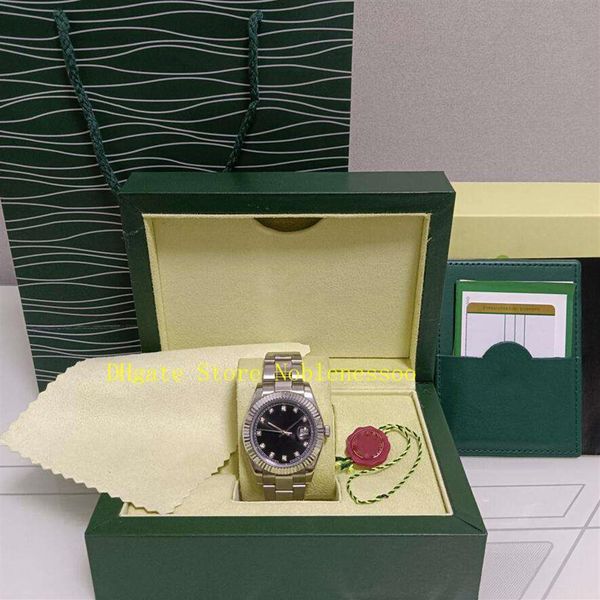 17 Style Original Box 41mm 126334 Orologio da uomo quadrante nero con diamanti Oro giallo Everose Two Tone 126333 126331 Bracciale Automati257z