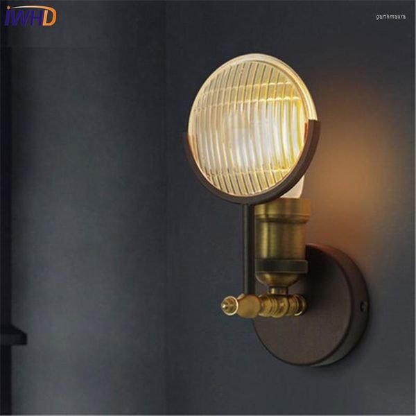 Lampade da parete Loft Style Industrial Vintage Lampade a LED Lampada antica in ferro Home Decor Comodino E27 Lampadina Edison Sconce Lighting