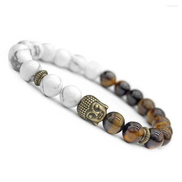 Strand Tiger Eye Stone Bracelet Bangles White Natura