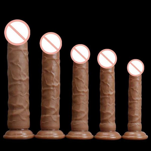 Massaggiatore giocattolo del sesso Simulazione Dildo Masturbazione vaginale Orgasmo Bastone Plug anali Silicone liquido Pompaggio Cannone Macchina Articoli feticci