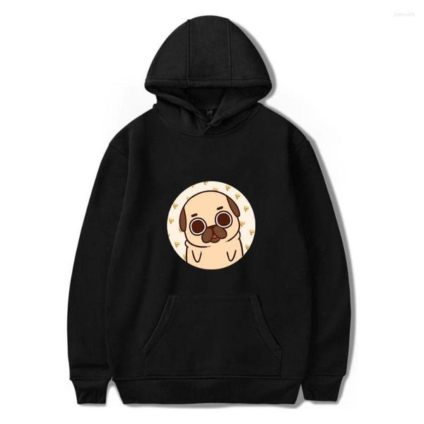 Erkek Hoodies Rholycrown Sevimli Pug Sweatshirts Erkekler/Kadın Hooded Street Giyim Erkek/Kadınlar Moda Baskı Hoodie Top