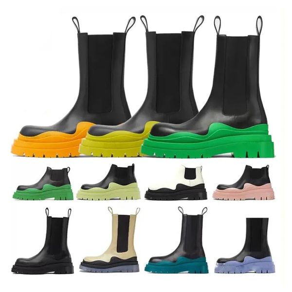Дизайнерские ботинки для шин, женская повседневная обувь, кроссовки на платформе, мужские ботинки Chelsea Martin из натуральной кожи, мотоциклетные ботинки TOPDESIGNERS051