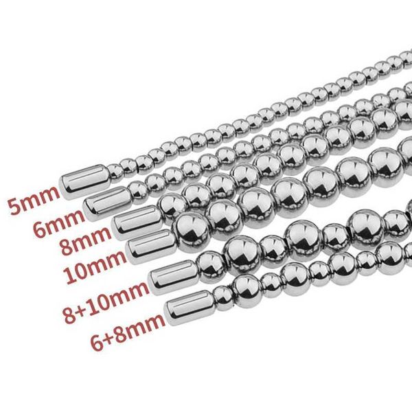 Massaggiatore sessuale Elettrodilatatori del suono uretrale in acciaio inossidabile Spina del pene Inserto per stimolazione del catetere Perline Masturbatore maschile Giocattoli per gli uomini