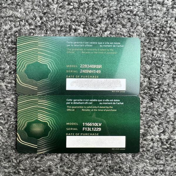 Caixas Cards de garantia de segurança verde CARTAS DE VIAGENS CAIXAS DE VIAGEM DE VIAGEM 3D Modelo de serial personalizado Tags de gravura para R272W