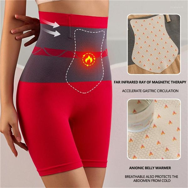 Shapers feminina Panties térmicas de cintura alta para mulheres moldando a barriga plana boxer shorts de segurança de boxer Período de roupa íntima menstrual