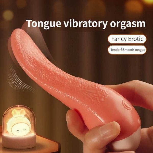 Brinquedo sexual massageador AM94 Tongue Electric Vibartor for Women Simulation Lamber Shock Feminino Estimulação do Clitóris Masturbador Adulto Brinquedos Eróticos