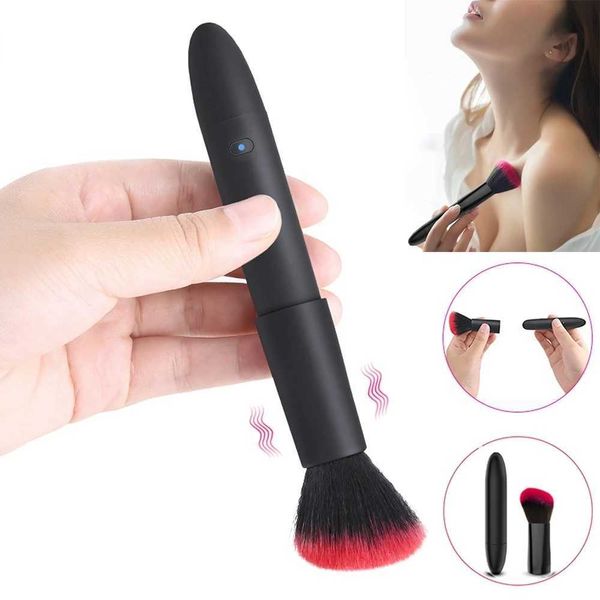 Beauty Items BLACKWOLF Abnehmbarer Make-up-Pinsel-Vibrator, 10-Modus-Bullet-Vibrationsstab-Massagegerät, Stimulation der Klitoris, sexy Spielzeug für Frauen und Erwachsene