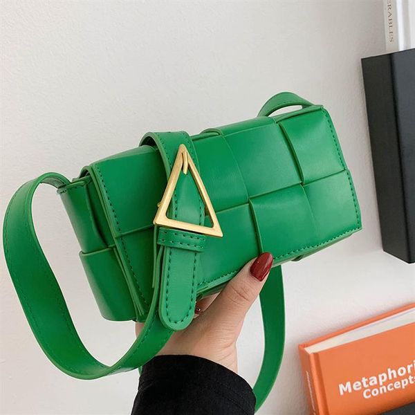 2022 Nuove borse a tracolla tendenza della moda borsa a cuscino intrecciata Borsa a tracolla verde a buon mercato Borsa da donna di design di minoranza borsa intera307j