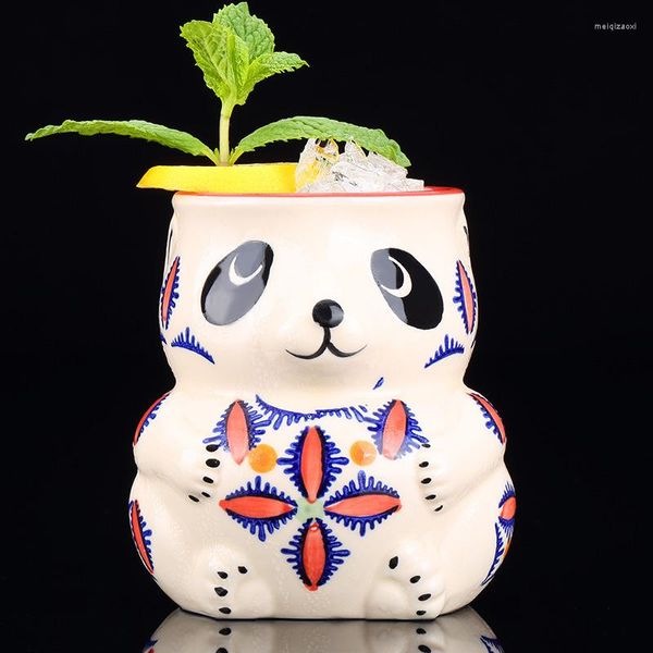 Weingläser TIKI Cup Kreative Panda Form Glas Hawaii Cocktail Keramik Niedliche Getränke Trinken Whisky Bar Zubehör