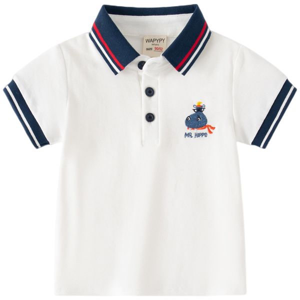 Bebek Erkek Giyim Polo Gömlek için Toddler Çocuk Çocuk Gömlekleri Üstleri Beyaz Gömlek Çocuk Giysileri 1-6y
