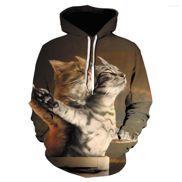 Erkek hoodies satan 3d aslan kaplan Erkek ve erkekler yüksek kaliteli baskılı sokak stili