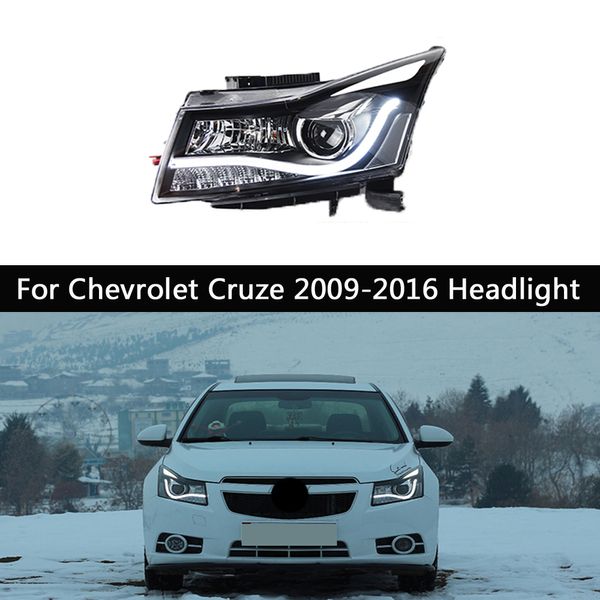 Farol do carro para Chevrolet Cruze DRL DIA DIA RUNCILAR LUZES DE LED LED CABEￇA ACESSￃO AUTOMENTE DE ILUSTORITOS DE Ilumina￧￣o Signal Turn Signal