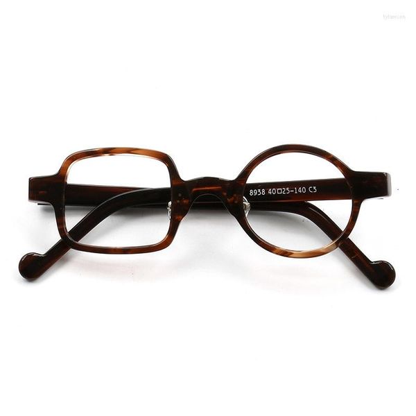 Солнцезащитные очки рамы 1960 -х годов Японская ручная ручная рука Италия ацетатная черепаха оптические очки прозрачная линза винтажные квадратные круглые стекла высшего качества 8938