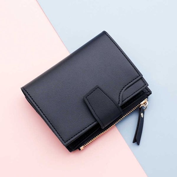 Wallets Women Black Blue/rosa Purse curta curta 15 bits Big Position Fashion Card Holder 2022 Caso L221101