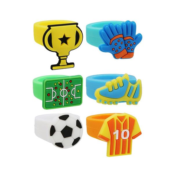 Cartoon World Cup Ring Guanti in PVC Calcio Sport Anello per bambini Regalo creativo RRA389