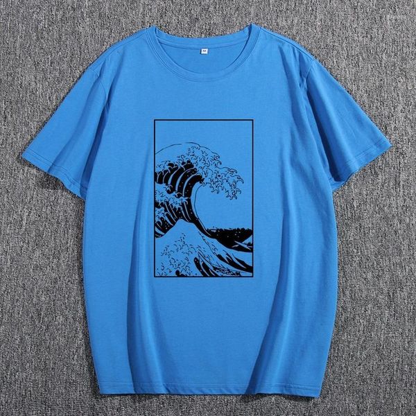 T-shirt da uomo Estate Casual Camicia a maniche corte Sea Print Fashion Graphic T-shirt da uomo Uomo Daily Regular Vintage O-Neck Tees Tops