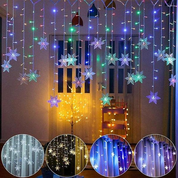 Saiten 8 Modi LED Vorhang Girlande Fee Licht Party Jahr String Für Weihnachtsbaum Hochzeit Dekoration 4M/3,5M