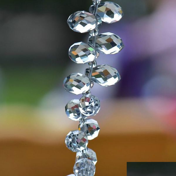 Altro 6X12Mm Perline Di Cristallo Ceco Ovale Sfaccettato Trasparente Con Foro Briolette A Goccia Di Vetro Trasparente Per La Creazione Di Gioielli Fai Da Te Goccia De Dhesr