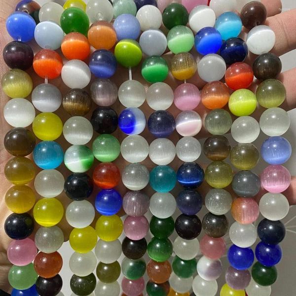 Perlen gemischte Farben Katzenauge Opal Naturstein 4/6/8/10/12MM Spacer Glas lose für Schmuckherstellung DIY Armbänder Erkenntnisse
