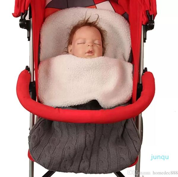 Coperta per dormire neonato Sacchi a pelo per bambini morbidi Coperte Passeggino per neonati Sacco a pelo Sacco a pelo spesso Fasciatoio avvolgente Busta in maglia DH0626 052