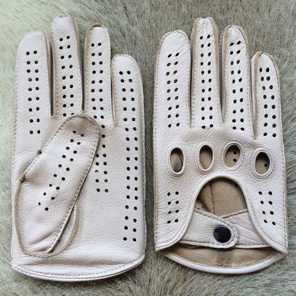 Fünf Finger Handschuhe Ankunft Luxus Hohe Qualität Männer Echte Leder Handschuhe Lammfell Mode Männlichen Atmungsaktive Fahr Handschuhe Für Männliche Fäustlinge 221105