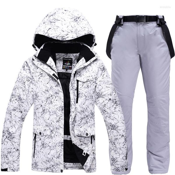 Skifahren Jacken Verdicken Warme Ski Anzug Paare Kleid Winter Winddicht Wasserdichte Snowboard Jacke Hosen Set Männer Frauen Plus Größe 3XL