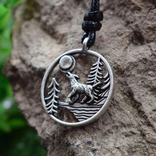 Catene 12pcs Wolf Charm Animal Tree Pendant Jewelry Moon R Song Collane