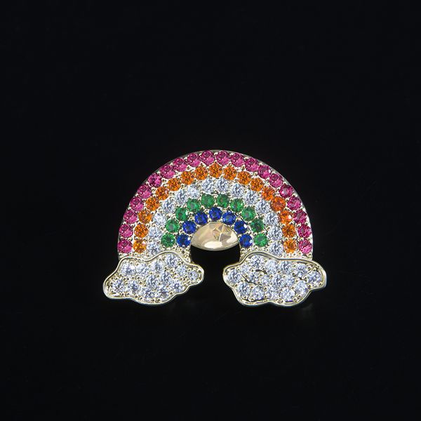 Broches de esmalte fofo para mulheres luxo clooud arco -íris badges de moda pinos colar jóias para crianças presentes de natal