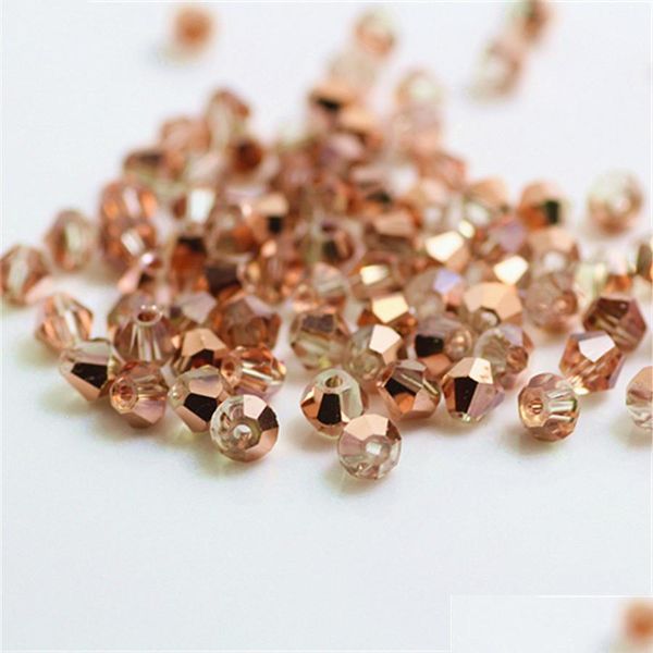 Outra venda cor de cobre vermelho 100pcs 4mm Be Austria Crystal Contas Charme Glass Spacer Loose para jóias DIY Deliver