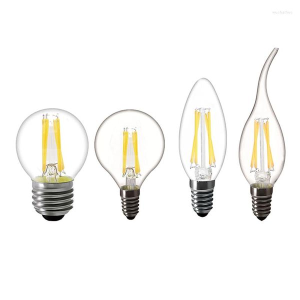 Mum Ampul C35 Filament Işık E27 LAMP 230V 240V 4W 8W 12W G45 C35L COB Dekorasyonu