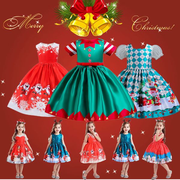 Mädchen Kleider Weihnachten Elf Cosplay Kleid Kinder Kurze Streifen Ärmel Ballkleid Kinder Jahr Bogen Kostüm Halloween Disfraz Vestido 221101