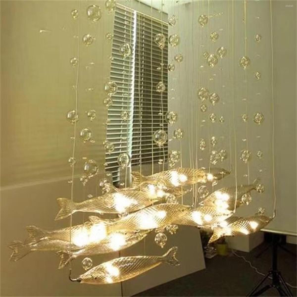 Lustres de lustres de luxo el vidro formato de arte deco lâmpada pendente lâmpada