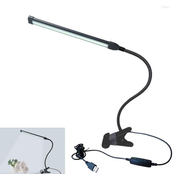 Tischlampen LED Clip Light Desk Klemme Lampe Dimm -Lesebericht USB -Leuchten 360 Grad drehen