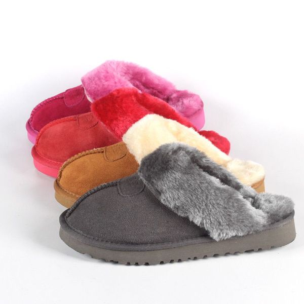 Designer per bambini Slides Slide sandali invernali Slide Slippista di lana ora Mocassini Sfuffs Plush Bascia IN IN INDIETRO Classico non slip Boys GI