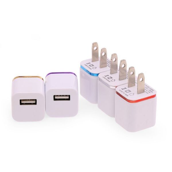 Plugue EUA 5V 1A AC USB Carregador de celular Universal Viagem Casa Adaptador de energia de parede Carregadores de carregamento para celulares Samsung HTC