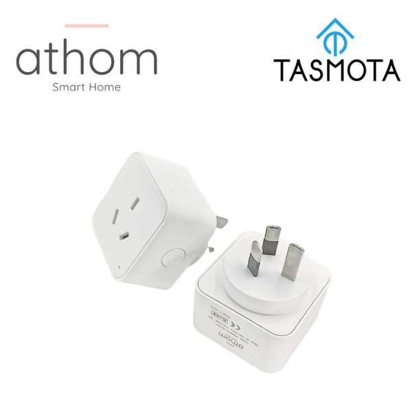 Dispositivos inteligentes Athom pré -FLASHED Tasmota Australia Plug trabalha com o monitoramento de consumo elétrico assitante em casa 16A 221101