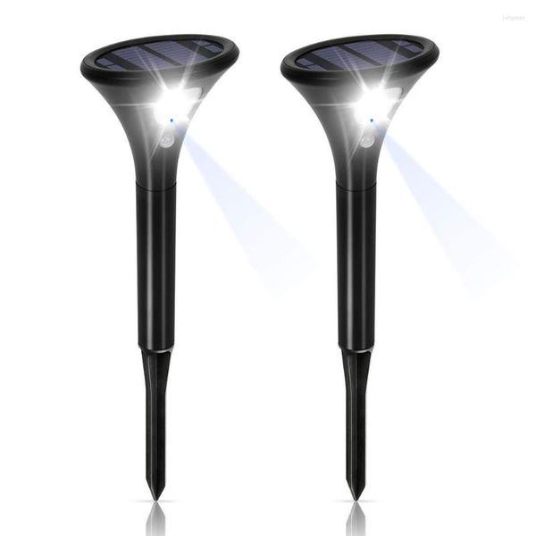 2PCS Solar Alto brilho Luz de gramado IP65 Caminho de altura ajustável à prova d'água Fácil Instalação Pir Motion Sensor Garden