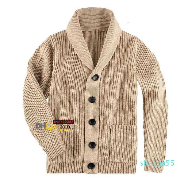 Trench da uomo di lusso 2021 Maglioni autunno-inverno europei americani Tipo aderente Collo alto monopetto Tasche Top Maglione lavorato a maglia Cardigan Giacca