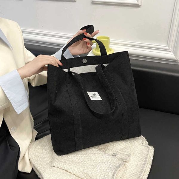 Portafogli Shopper Borsa da donna Borsa grande capienza Moda semplice Solido Velluto a coste Donna Borse firmate Donna Shopping Borse a tracolla L221101