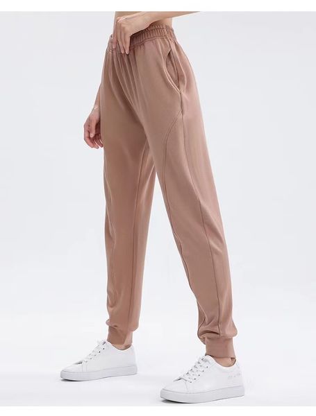 LL Pantaloni da jogging da donna per yoga, pantaloni sportivi a vita alta, in pile, palestra, maglione, pantaloni elasticizzati, fitness autunno