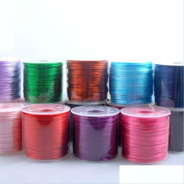 Outro nylon de cord￣o de poliamida de 1 5 mm fora e borracha dentro dos cabos el￡sticos Roll String Thread for Jewelry Making Accessories Drop Deli DH85J