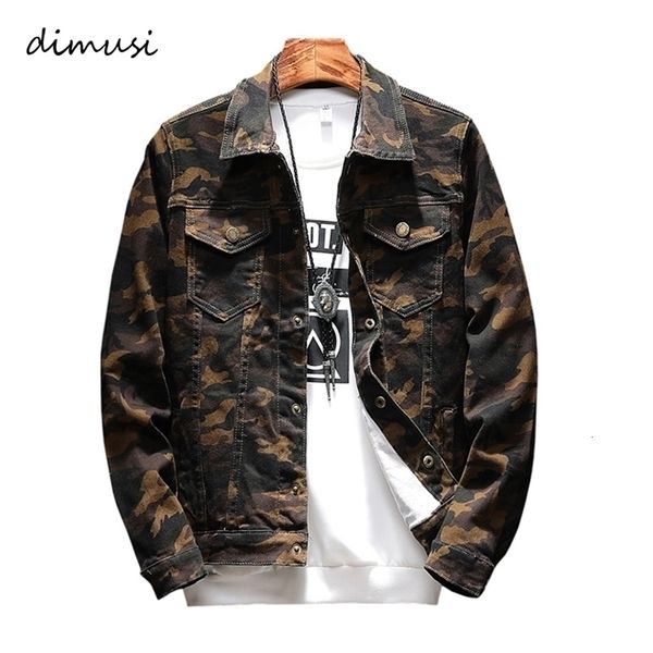 Dimusi Mens Jackets Fashion Men Anorak Hip Hop Street Wear Jeans Jackets Мужская камуфляжная джинсовая куртка ковбоя Coats 5xlya772 T190910